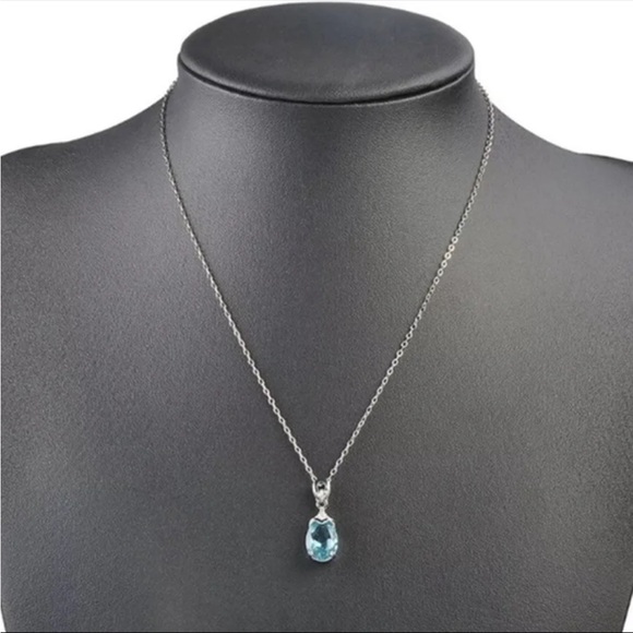 New Luxury Blue Color Pear  Necklaces for Women Anniversary - Picture 4 of 6